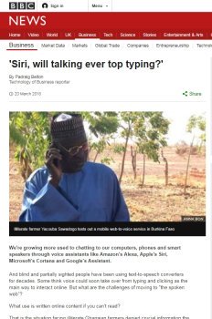 Screenshot of the bBC article